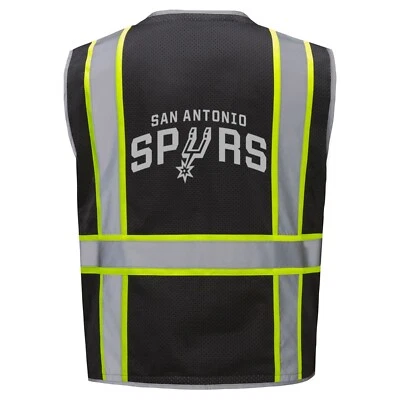 🦺🏀San Antonio Spurs PPE Black Vest-Reflective Safety Vest  Size M-4XL - Image 1 of 2