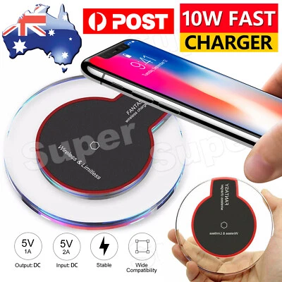 Wireless Charger Charging For iPhone12 X XS MAX 8 Plus Samsung S10 S9 Plus AU - image 1 of 4