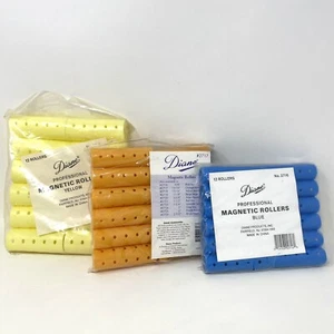 Diane #2717 #2716 #2718  Magentic  Hair Rollers 12pk yellow blue orange - Picture 1 of 7