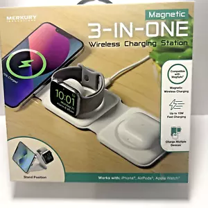 Merkury Estación de Carga Inalámbrica Plegable 3 en Uno iPhone iPods Pro-Reloj 15w - Imagen 1 de 7