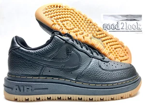 NIKE AIR FORCE 1 LUXE BLACK/BUCKTAN-GUM YELLOW SIZE MEN'S 8 [DB4109-001] - Picture 1 of 5