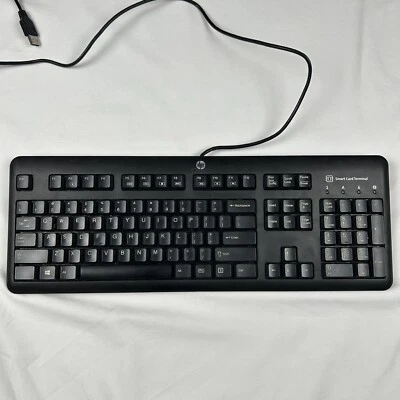 Genuine HP Wired USB Keyboard with Smart Card Reader KUS1206 700847-201 - Image 1 of 4