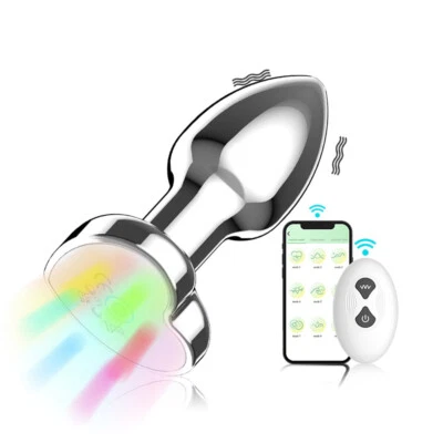 REMOTE Control LED Anal Butt Plug Advanced Anal Trainer Sex Toy Light up Jeweled - Image 1 of 4