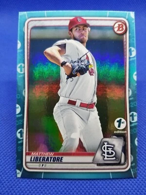 2020 Bowman 1st Edition MATTHEW LIBERATORE Sky Blue card ST. LOUIS CARDINALS - Image 1 of 2