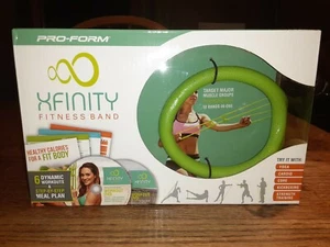 NEW Xfinity Fitness Adjustable Resistance Band with 6 Workout DVDs and Meal Plan - Picture 1 of 4