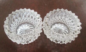EAPG Windsor CRESCENT; Jersey Swirl & Diamond; Windsor Swirl Pair of Salts 1886 - Picture 1 of 11