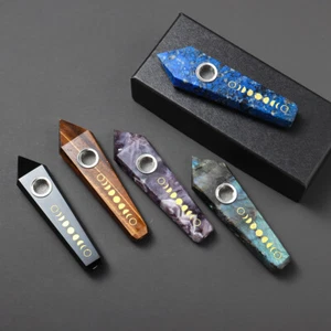 Moon Phase Natural Ore Pipes Quartz Wand Crystal Point Carved Reiki Healing  - Picture 1 of 23