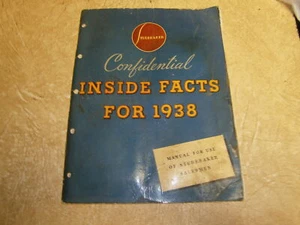Studebaker 1938 Dealer Salesman Inside Facts Data Book All Models - Picture 1 of 12