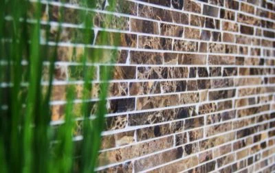 Mosaïque carreau marbre pierre naturel impala marron flammé 40-1304_b | 1 plaque - Photo 1/4