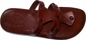 Holy Land Market Women/Girls Genuine Leather Biblical Flip Flops (Jesus - - Picture 1 of 21