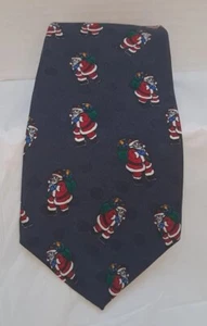 Santa Blue Polka Dots Wembley Silk Tie Made in USA 57 Inches - Picture 1 of 4