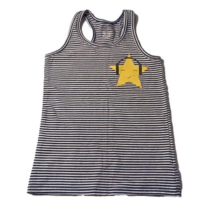 Old Navy Blue And White Striped Tank Top Yellow Star Size Medium (8) - Picture 1 of 8