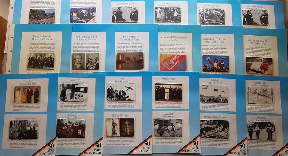 Telefonkarten 50 Jahre Deutschland 3 Alben 85 Stück postfrisch mint/**  - Bild 1 von 4