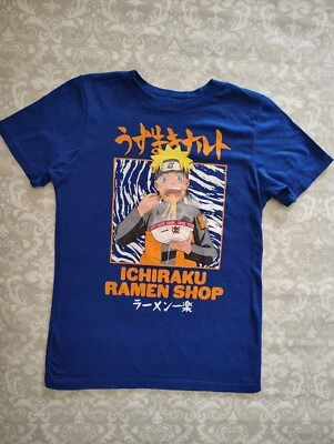 Camisa Naruto Shippuden L Niño Azul Manga Corta Anime Tienda Ramen Foto 1 de 3