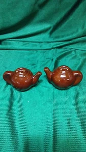 AGITADORES DE PIMIENTA SALINA DE COLECCIÓN TEA POT MARRÓN ESMALTE - Imagen 1 de 4