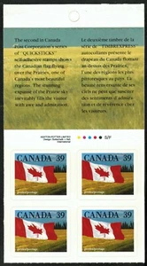 Canada sc#1192 Flag over Prairie, Quick Stick Issue, Block from Booklet, Mint-NH - Picture 1 of 2