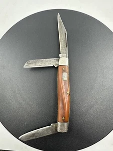 Vintage Colonial Anvil 3 Blade Pocket Knife Prov. U.S.A. Brown Handle - Picture 1 of 7