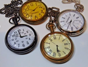 Orologio da tasca nautico set di 4 con catena miglior articolo regalo - Foto 1 di 1