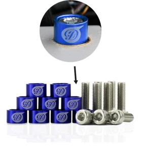 M8 Ajdm FENDER Washer + Aluminium Washers Number Plate Fender Screws Blue - Picture 1 of 9