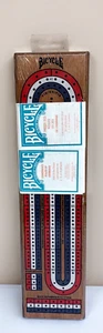 New! Bicycle Cribbage Board Game - Wooden 3-Track Color Coded - Picture 1 of 6