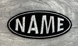 KLEINER OVALER NAMEN BESTICKT FILZ PATCH BIKER ROLLER AUFNÄHEN - Bild 1 von 1