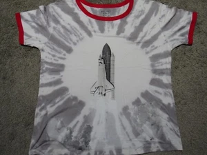 MIGHTY FINE Space Shuttle Ringer Tee T-SHIRT Mens XL Tie-Dye Blast Off NASA Sky - Picture 1 of 6