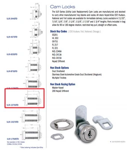 ESP #V375C8056-661-KD NOCKENSCHLOSS, MESSINGBESCHICHTET, FÜR 1-1/32" DICKES MATERIAL - Bild 1 von 1