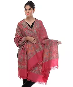 Pink Paisley Fashion Wool Shawl Ladies Evening Dress Wrap Afghan Big Scarf 80" - Picture 1 of 4