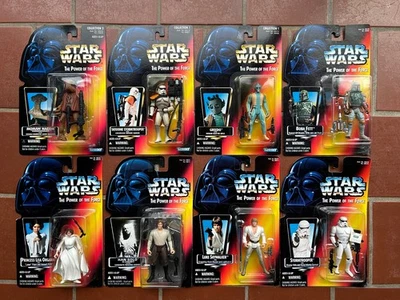 1995-96 Star Wars Lote de 8 Figuras de Acción POTF2 Tarjeta Roja Nuevas Selladas Foto 1 de 4