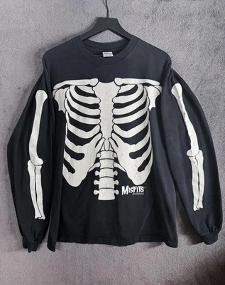 Vintage Misfits Long Sleeve Skeleton Shirt 1997 Glow In The Dark  - Image 1 of 4