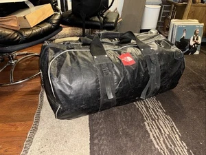 VTG North Face Duffle Bag Leather Handle Rubber Coated 80s 36 x 20 X 17 - Picture 1 of 12