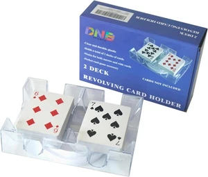 DNB drehbares Spielkarten-Tablett - 2 Deck Kunststoff drehbarer Canasta-Halter  - Bild 1 von 6