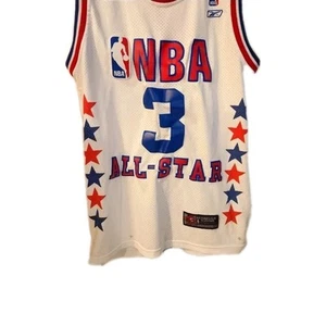 Allen Iverson Jersey Mens Small NBA All Star 76ers #3 Reebok White Red Blue - Picture 1 of 14