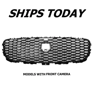 NEW Gloss Black Grille For 2018-2020 Jaguar E-Pace With Camera Hole Foto 1 de 3