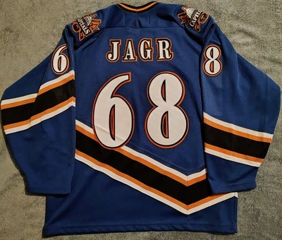 Camiseta deportiva grande para hombre Washington Capitals Blue Screaming Eagle Jaromir Jagr Foto 1 de 4