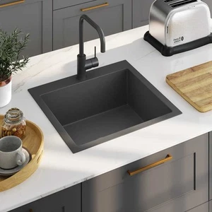 Kitchen Sink with Strainer Top-Mount Fast Drainage Stainless Steel vidaXL - Picture 1 of 250