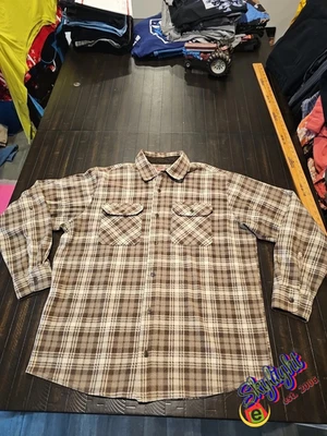 Фланелевая рубашка Wrangler мужская L коричневая оплаченная с длинным рукавом на пуговицах ковбойская вестерн - Изображение 1 из 4