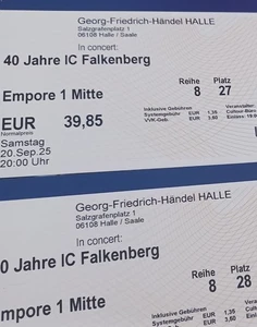IC Falkenberg Tickets 20.09.25 HALLE/S. - Bild 1 von 1