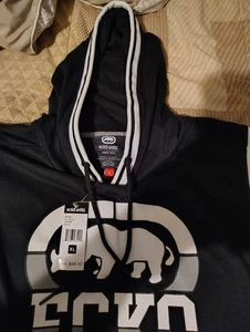 VTG Ecko Unltd Sweatshirt Mens xl Black Hoodie Short Sleeveless - Picture 1 of 6