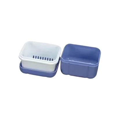 Cesta de enjuague Plasdent DCH2000-2D cuidado de dentaduras postizas baño acre cielo, paquete de 12 Foto 1 de 4