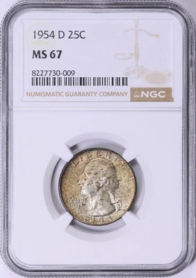 1954 D Washington Quarter NGC MS67 - Image 1 of 3