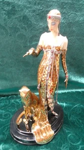 Franklin Mint Erte by the House of Erte Figurine Art Deco Ocelot Limited Edition - Picture 1 of 16
