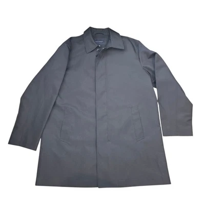 Banana Republic VTG '04 Black Polyester Knee Length Mac Raincoat Men's Sz XL - Image 1 of 4