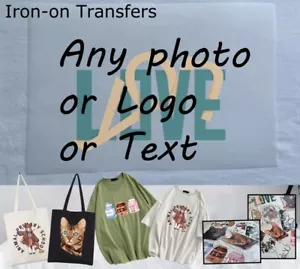 Iron On Image Custom Iron On T-shirt Transfers Personalized Image Photo Logo - Picture 1 of 5
