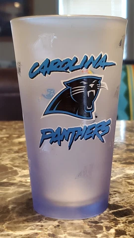 NFL Miller Lite Beer Carolina Panthers FROSTED ETCHED PANTHERS LOGO'S PINT GLASS Cover