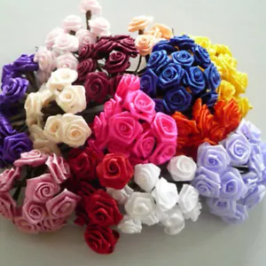 Diorröschen Bund Satinröschen Rose Hochzeit Taufe viele Farben Menge nach Wahl - Bild 1 von 18