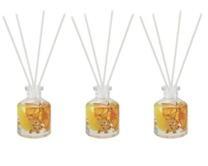 DIFUSOR BOUTIQUE FLOR NARANJA JUEGO DE 3 CON PALOS DE CAÑA DE MADERA CAJA DE REGALO - Imagen 1 de 2