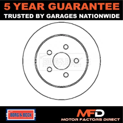 Fits Chrysler PT Cruiser 2000-2010 1x Brake Disc Rear Borg & Beck - Image 1 of 4