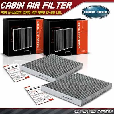 Filtro de aire de cabina de carbón activado 2 piezas para Hyundai Ioniq Kia Niro 2017-2022 1,6 L Foto 1 de 4