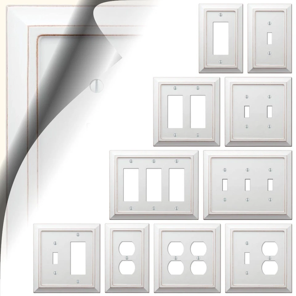 Cubierta de placa de interruptor de madera blanca envejecida Savannah (descontinuada) Foto 1 de 1